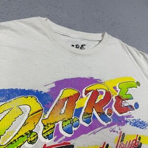 DARE Fast and Loud Racing Truck Graphic T-Shirt Cream Mens Medium
